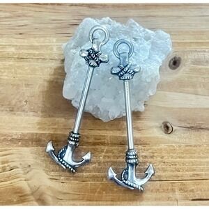 Set/Pair Of 2 Anchor Pendant Twist Off Versatile Charms Antique Silver Accessory